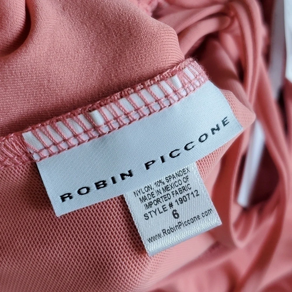 NWT Robin Piccone Lily Womens Pink Lemonade One Piece Swim Sz 6